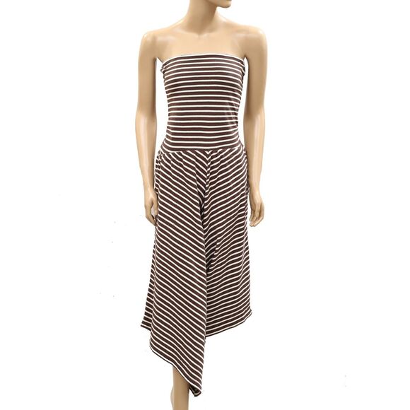 Free People Free Est Daley One-Piece Strip Tube Jumpsuit Dress Smocked XS 286389 - Picture 3 of 7